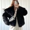 Elegant Faux Fur Coat Women Fluffy Winter Faux Fur Jacket Long Sleeve Lapel Fluffy Fur Coat 2