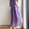 Loose Linen A Line Midi Dress Summer Round Neck Linen Dress High Waist Breathable Summer Dress 5