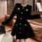 VigoAnne Black Velvet Bodycon Dress Long Sleeve Velvet Party Dress Sexy Short Evening Dress 4