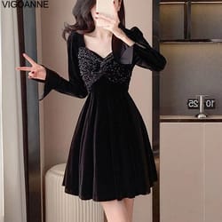 vigoanne patchwork velvet party dress crystal detail black velvet bodycon dress korean style short evening dress