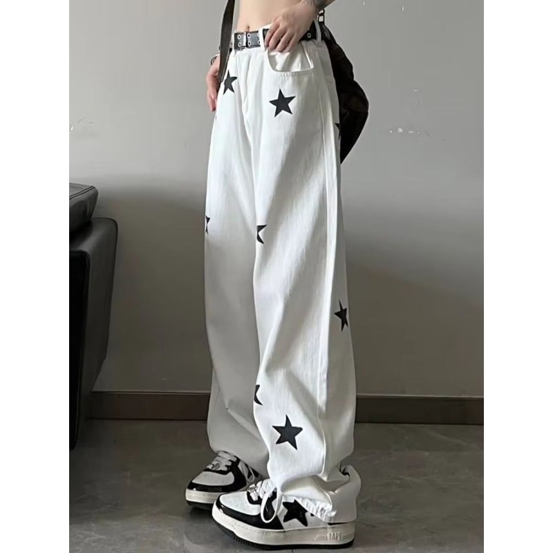 Y2K Wide Leg Baggy Jeans Women High Waisted Harajuku Streetwear Jeans Vintage Y2K Baggy Jeans 3