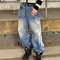 Vintage Y2K Totem Print Baggy Jeans High Waist Wide Leg Streetwear Jeans Retro Hip Hop Loose Denim 8