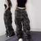 American Camouflage Wide Leg Jeans Retro High Street Camo Jeans Loose Streetwear Baggy Denim Pants 2