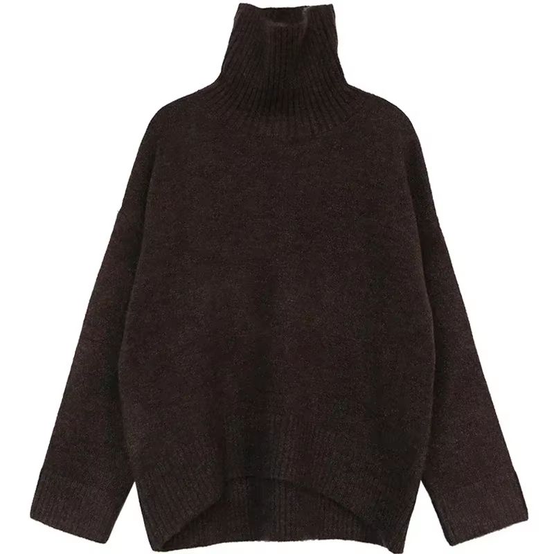 CHIC VEN Loose Turtleneck Sweater Warm Korean Knit Pullover Soft Women Winter Sweater 5