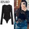 Elegant Black Lace Bodysuit With Long Sleeves Sheer Lace Lingerie Bodysuit With Hollow Out Cutwork 0