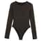 HXAO Sculpt Fit Womens Long Sleeve Spandex Bodysuit With Thong Cut 5