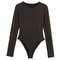 HXAO Sculpt Fit Womens Long Sleeve Spandex Bodysuit With Thong Cut 5