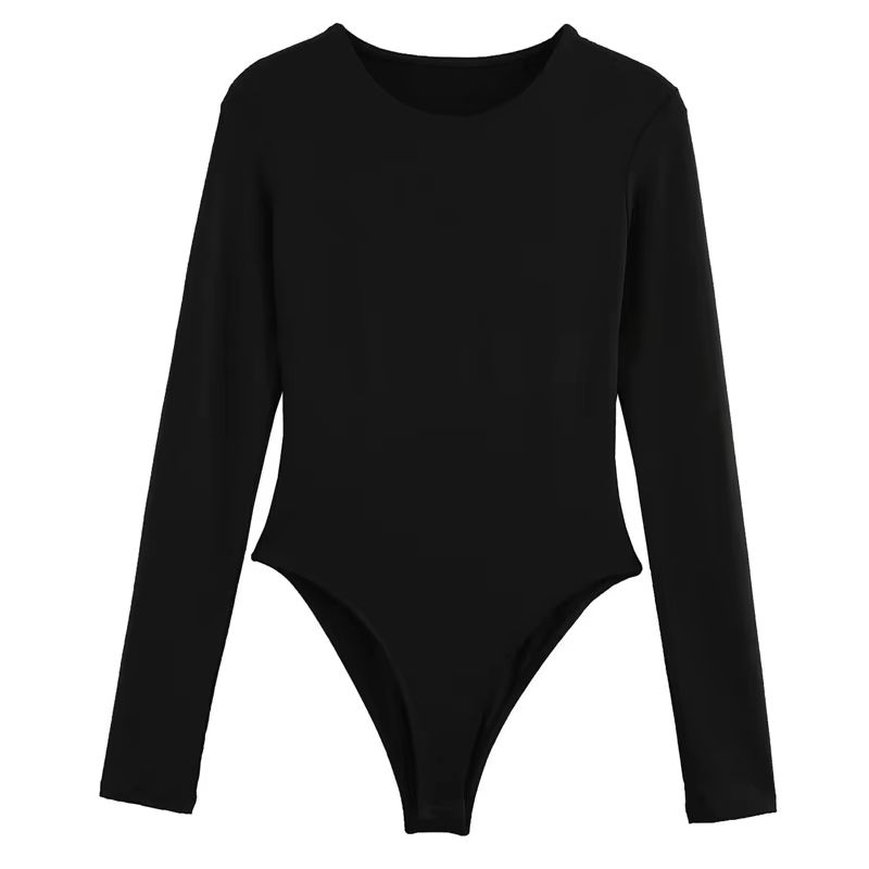 HXAO Sculpt Fit Womens Long Sleeve Spandex Bodysuit With Thong Cut 6