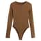 HXAO Sculpt Fit Womens Long Sleeve Spandex Bodysuit With Thong Cut 7