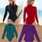 Womens Zip Front Surf Suit Long Sleeve Athletic Long Sleeve Swimsuit With BuiltIn Chest Pad 3