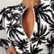 Tropical Palm Print Womens Long Sleeve Swimsuit High Stretch Beach Rash Guard Set 3