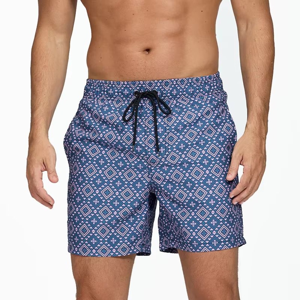 DATIFER Mens Beach Print Swim Shorts Quick Dry Surf Swim Trunks With Pockets 9