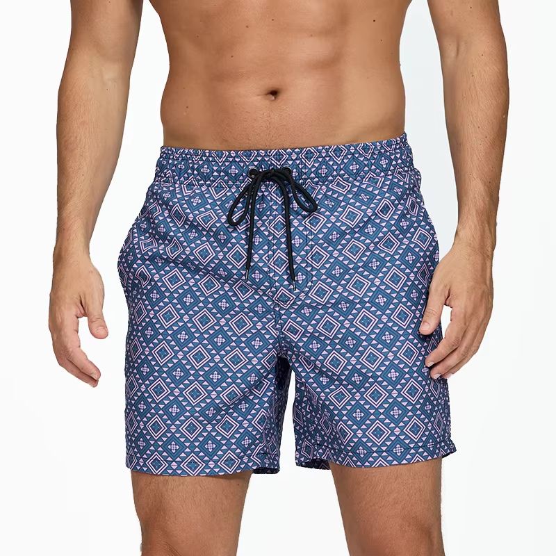 DATIFER Mens Beach Print Swim Shorts Quick Dry Surf Swim Trunks With Pockets 9