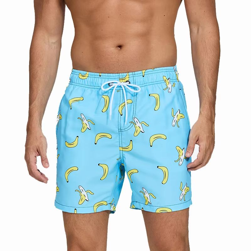 DATIFER Mens Beach Print Swim Shorts Quick Dry Surf Swim Trunks With Pockets 15