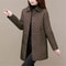 Korean Style Womens Plaid Quilted Midi Coat Thick Warm Long Sleeve Winter Jacket 2