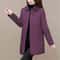 Korean Style Womens Plaid Quilted Midi Coat Thick Warm Long Sleeve Winter Jacket 3