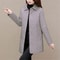 Korean Style Womens Plaid Quilted Midi Coat Thick Warm Long Sleeve Winter Jacket 4