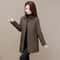 Korean Style Womens Plaid Quilted Midi Coat Thick Warm Long Sleeve Winter Jacket 7