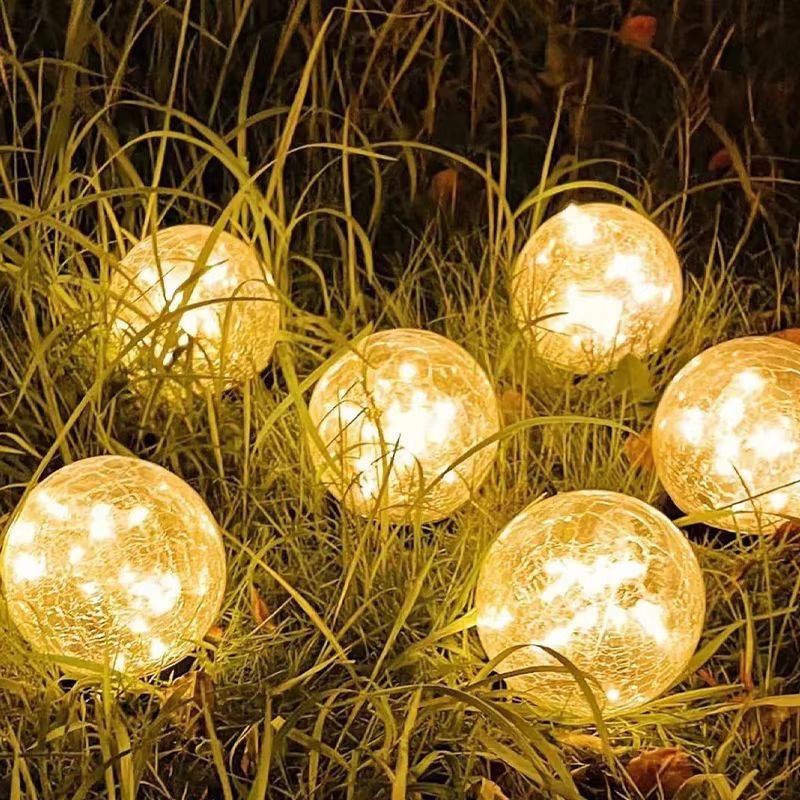 Crystal Glow Solar Cracked Glass Garden Light Waterproof Outdoor Lawn Pathway Decor 2