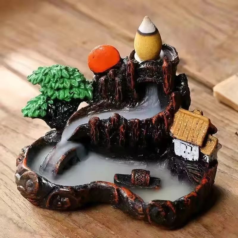 ZenFlow Mountain Waterfall Backflow Incense Burner Aromatherapy Smoke Censer Decor 1