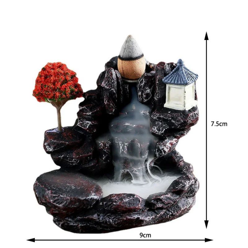 ZenFlow Mountain Waterfall Backflow Incense Burner Aromatherapy Smoke Censer Decor 4