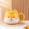 Happy Shiba Ceramic Mug With Lid Cute Dog Coffee Breakfast Cup 6