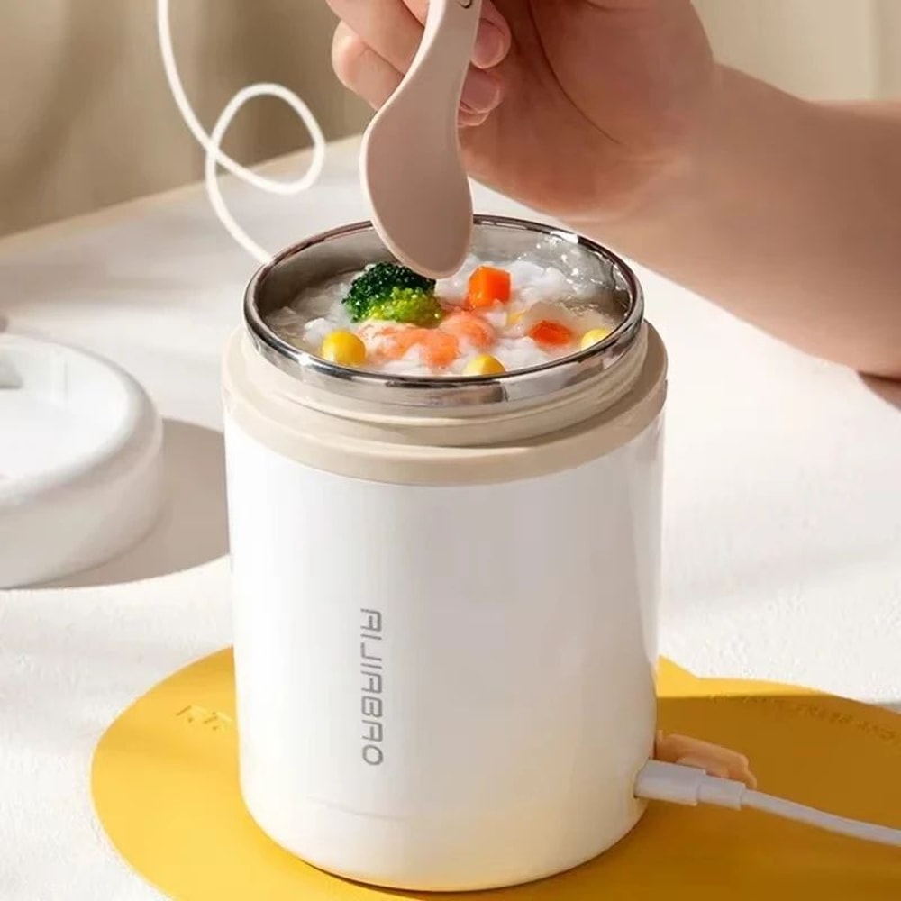 600ML 2029 Fl Oz USB Electric Lunch Box Portable Stainless Steel Food Warmer With Multi Voltage Hea 1