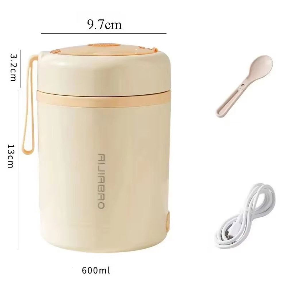 600ML 2029 Fl Oz USB Electric Lunch Box Portable Stainless Steel Food Warmer With Multi Voltage Hea 8