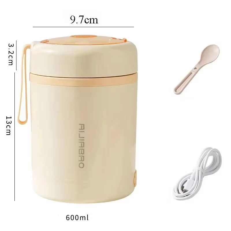 600ML 2029 Fl Oz USB Electric Lunch Box Portable Stainless Steel Food Warmer With Multi Voltage Hea 8