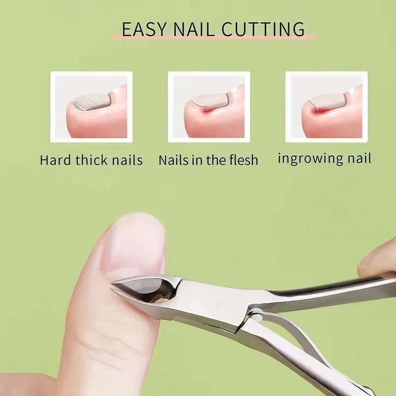 Stainless Steel Ingrown Toenail Clippers Precision Thick Nail Cutter For Manicure Pedicure 3