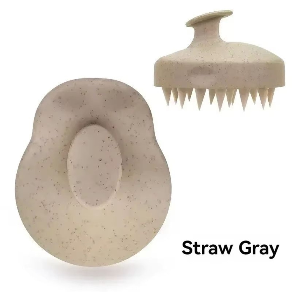 Silicone Scalp Massage Brush Wheat Straw Hair Wash Brush For Deep Cleaning Itch Relief 4