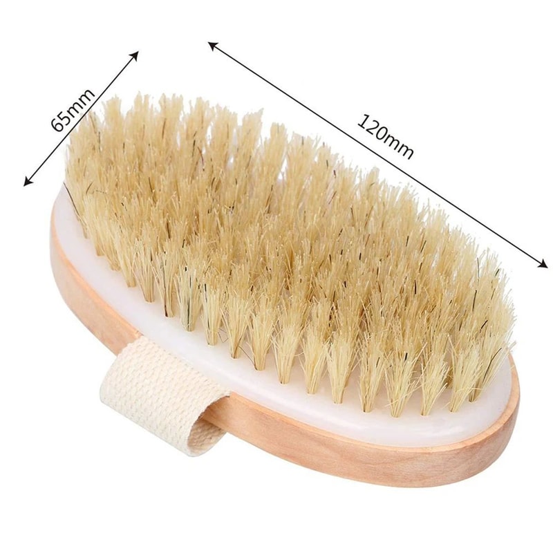 Exfoliating Wooden Body Brush Natural Bristle Bath Massage Brush For Wet Dry Skin Care 5