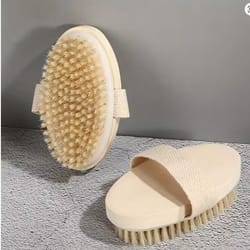natural wooden body brush soft bristle exfoliating bath brush for wet & dry skin care