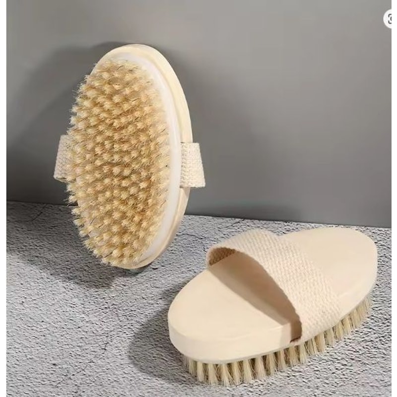 Natural Wooden Body Brush Soft Bristle Exfoliating Bath Brush For Wet Dry Skin Care 0