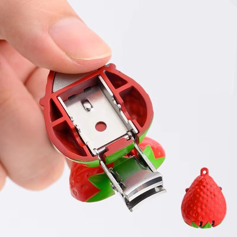 Strawberry Folding Nail Clipper Keychain Portable Stainless Steel Nail Cutter Manicure Tool 5