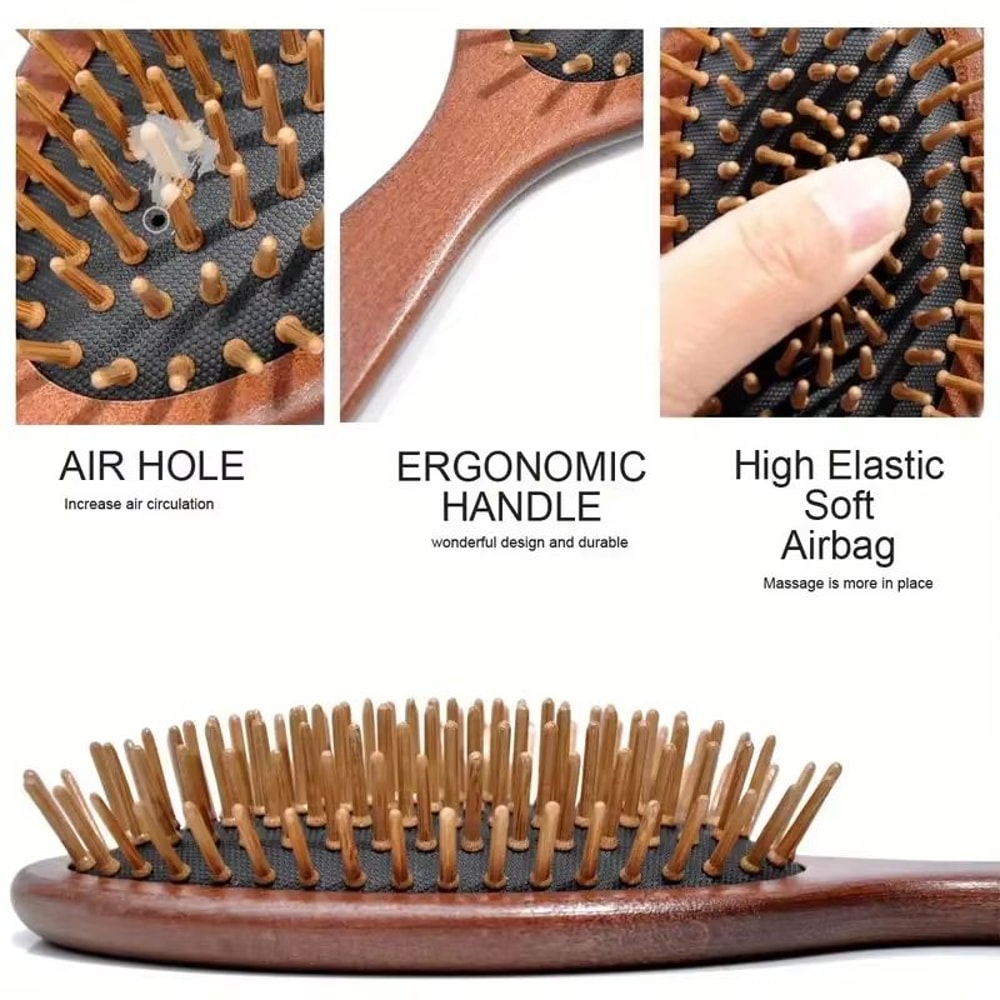 Sandalwood Air Cushion Scalp Massage Hair Comb For All Hair Types 5