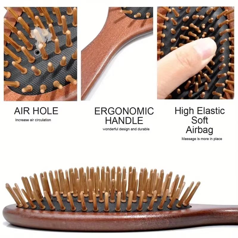 Sandalwood Air Cushion Scalp Massage Hair Comb For All Hair Types 5