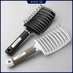professional curved vented blow dry hair brush for fast styling and detangling