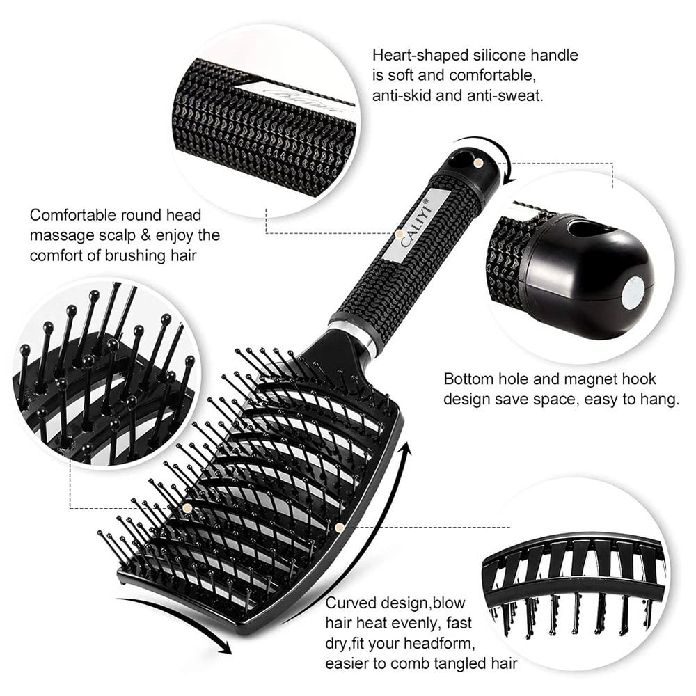 Professional Curved Vented Blow Dry Hair Brush For Fast Styling And Detangling 2