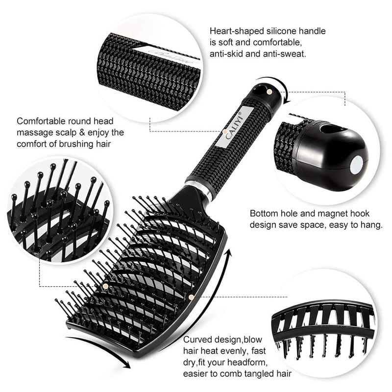 Professional Curved Vented Blow Dry Hair Brush For Fast Styling And Detangling 2