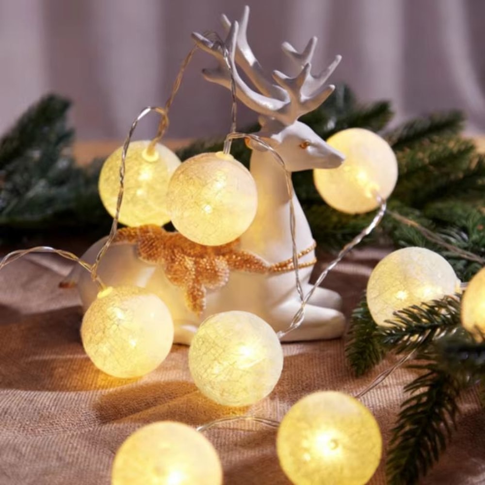 Cotton Ball LED Fairy String Lights Cotton Ball Fairy Lights For Bedroom Wedding Party Decor 4