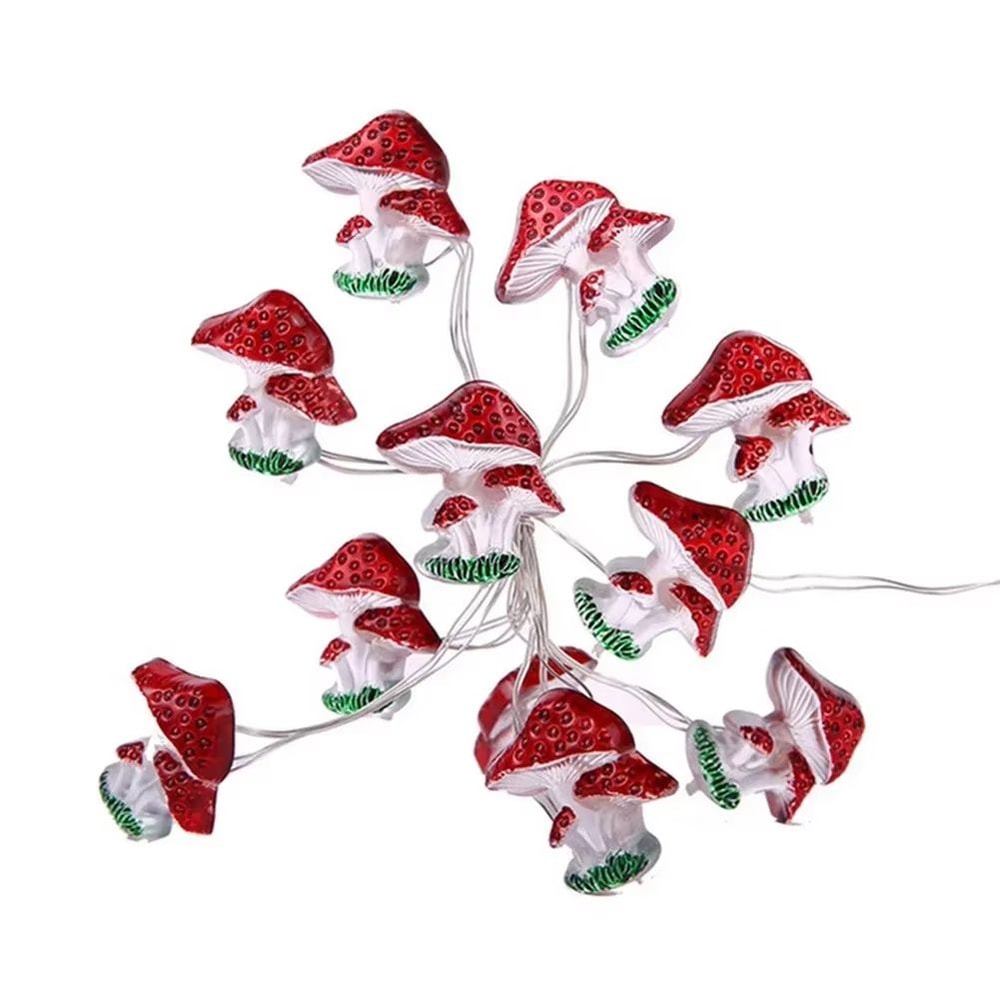 Mushroom LED Fairy String Lights Battery Powered Copper Wire Decor 5