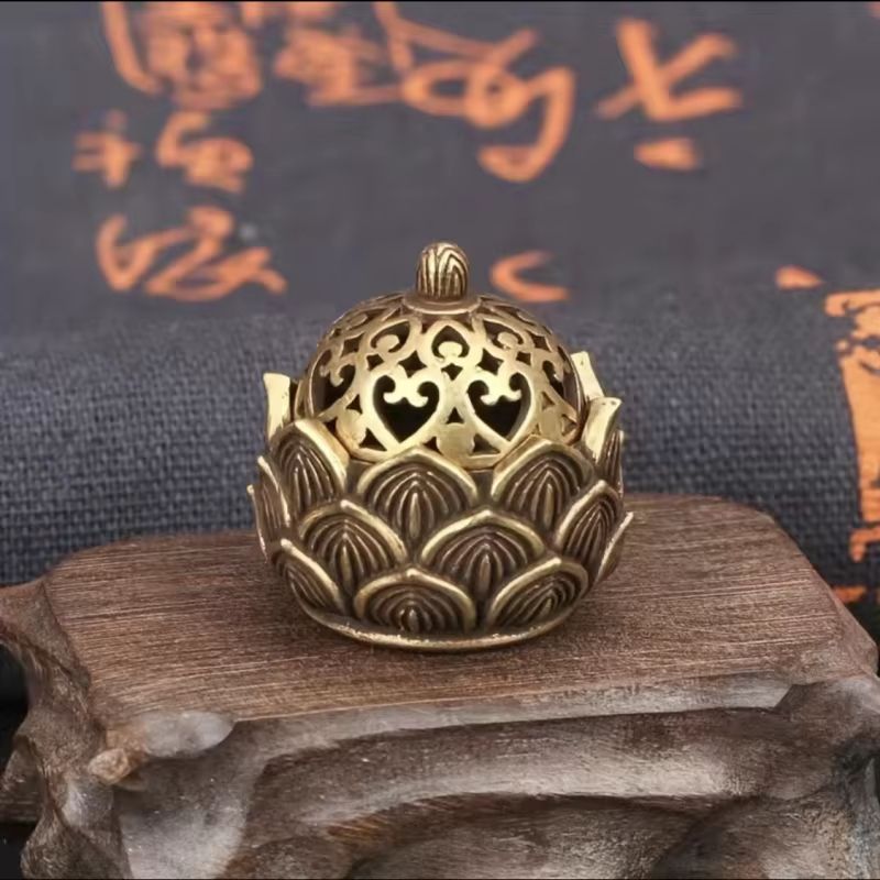 Mini Lotus Incense Cone Burner Lotus Incense Holder Zen Meditation Decor 1