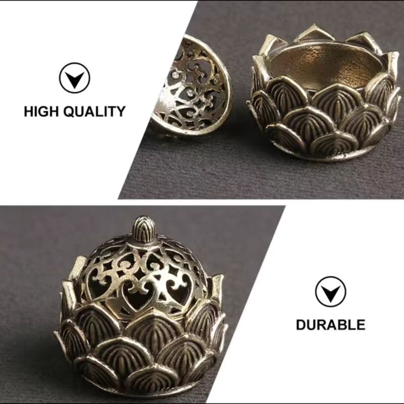 Mini Lotus Incense Cone Burner Lotus Incense Holder Zen Meditation Decor 4