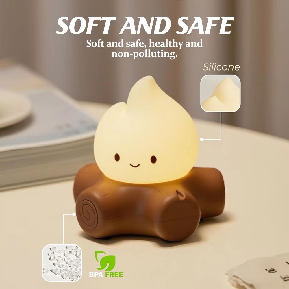 Cozy Campfire Silicone Night Light With Stepless Dimming And Rechargeable Glow 3