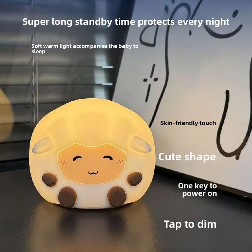 Cute Cartoon Animal RGB Night Light USB Rechargeable Silicone Touch Lamp 1