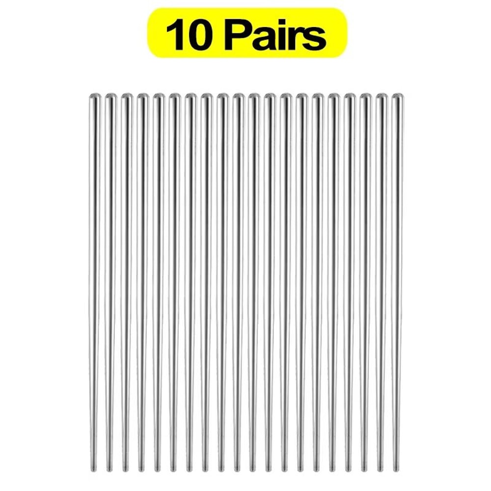30 Pairs Stainless Steel Chopsticks Non Slip Reusable Metal Dining Set 8