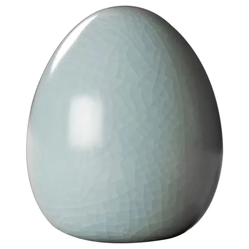 Egg Shaped Ru Kiln Tea Pet Ceramic Ornament Lucky Tea Ceremony Companion 4