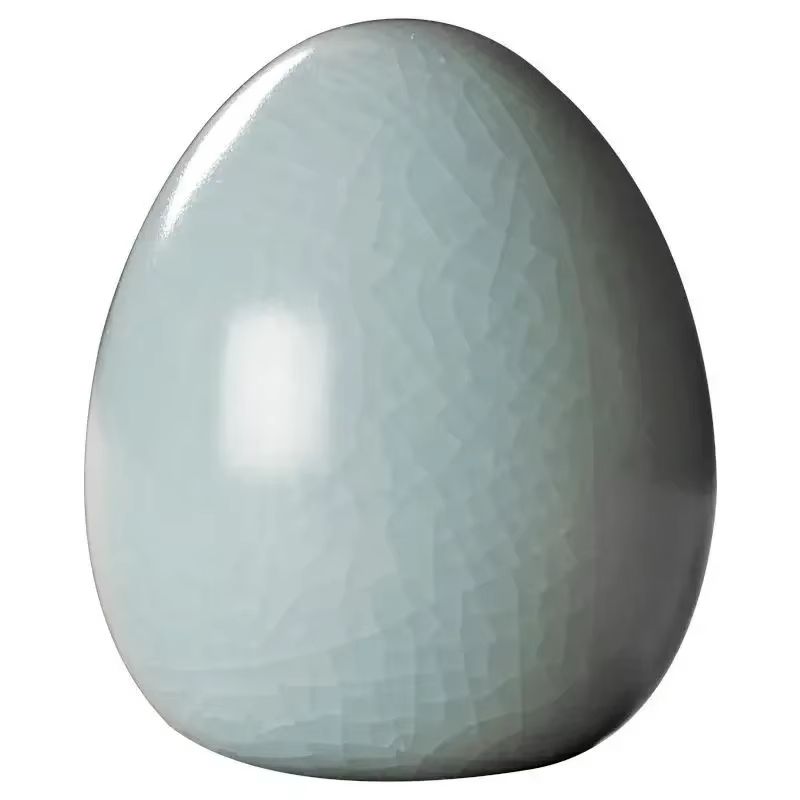 Egg Shaped Ru Kiln Tea Pet Ceramic Ornament Lucky Tea Ceremony Companion 4