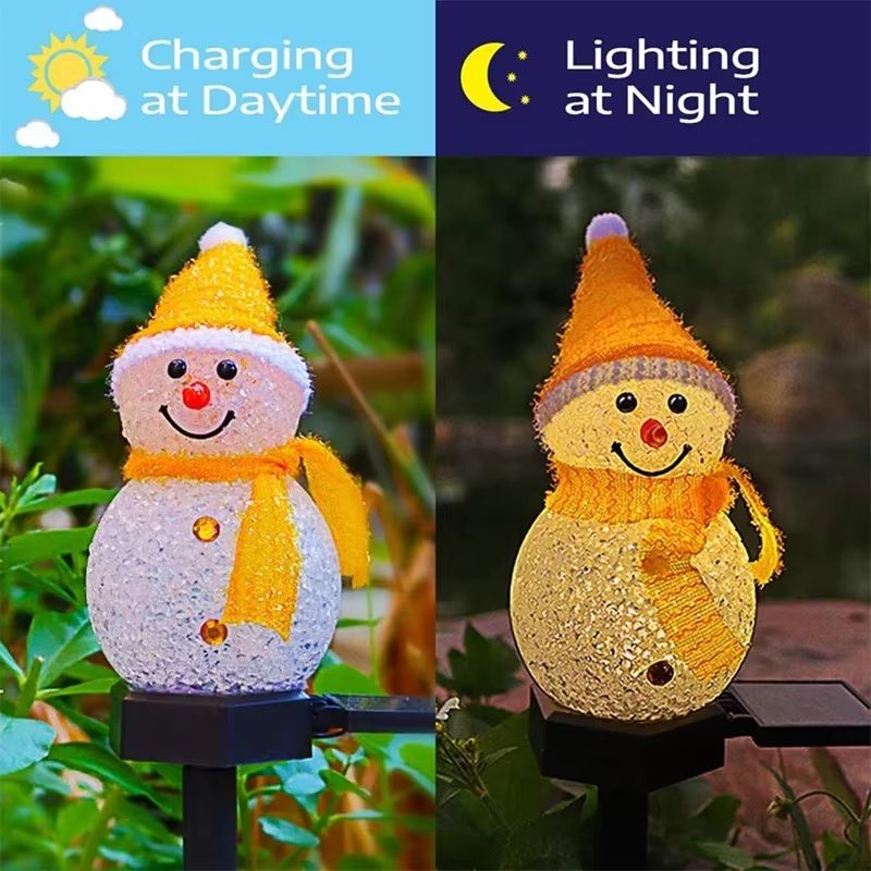 Solar Snowman LED Garden Stake Lights Waterproof Christmas Pathway Decor 3